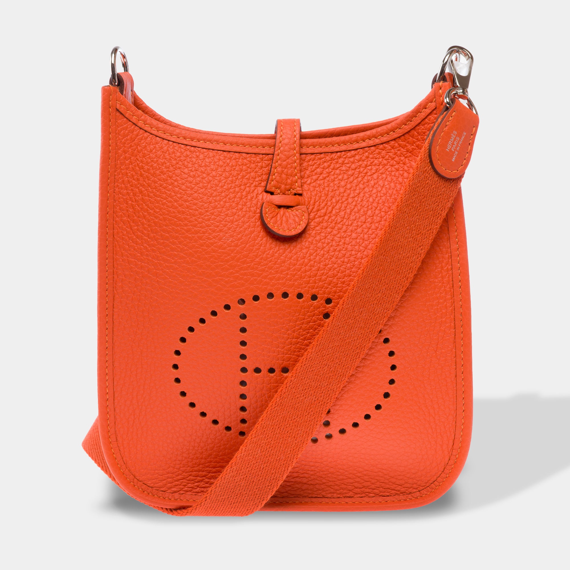 Sac HERMES Mini Evelyne en Cuir Orange - 103912