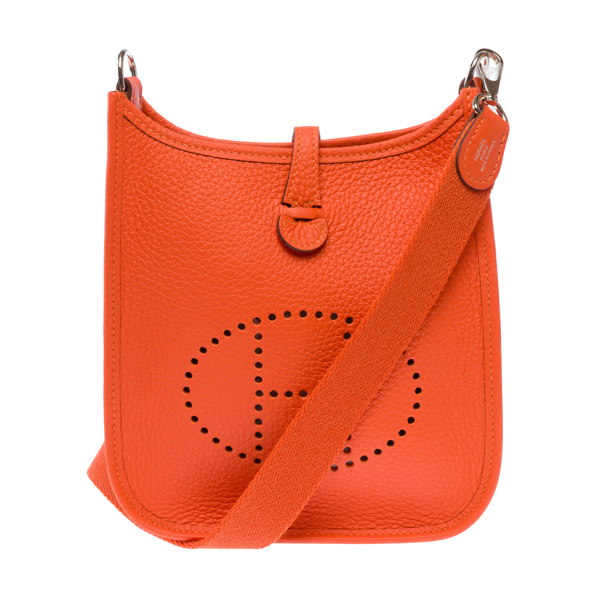 Sac HERMES Mini Evelyne en Cuir Orange - 103912