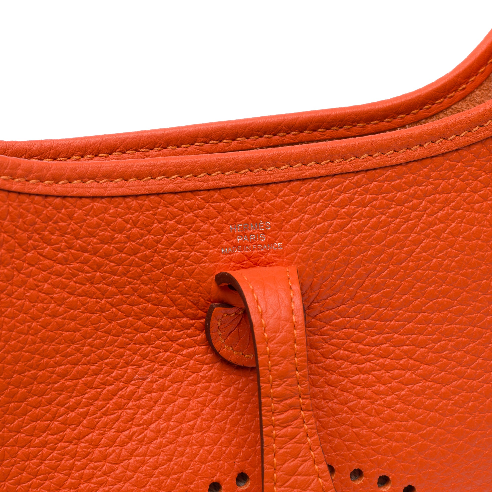 Sac HERMES Mini Evelyne en Cuir Orange - 103912