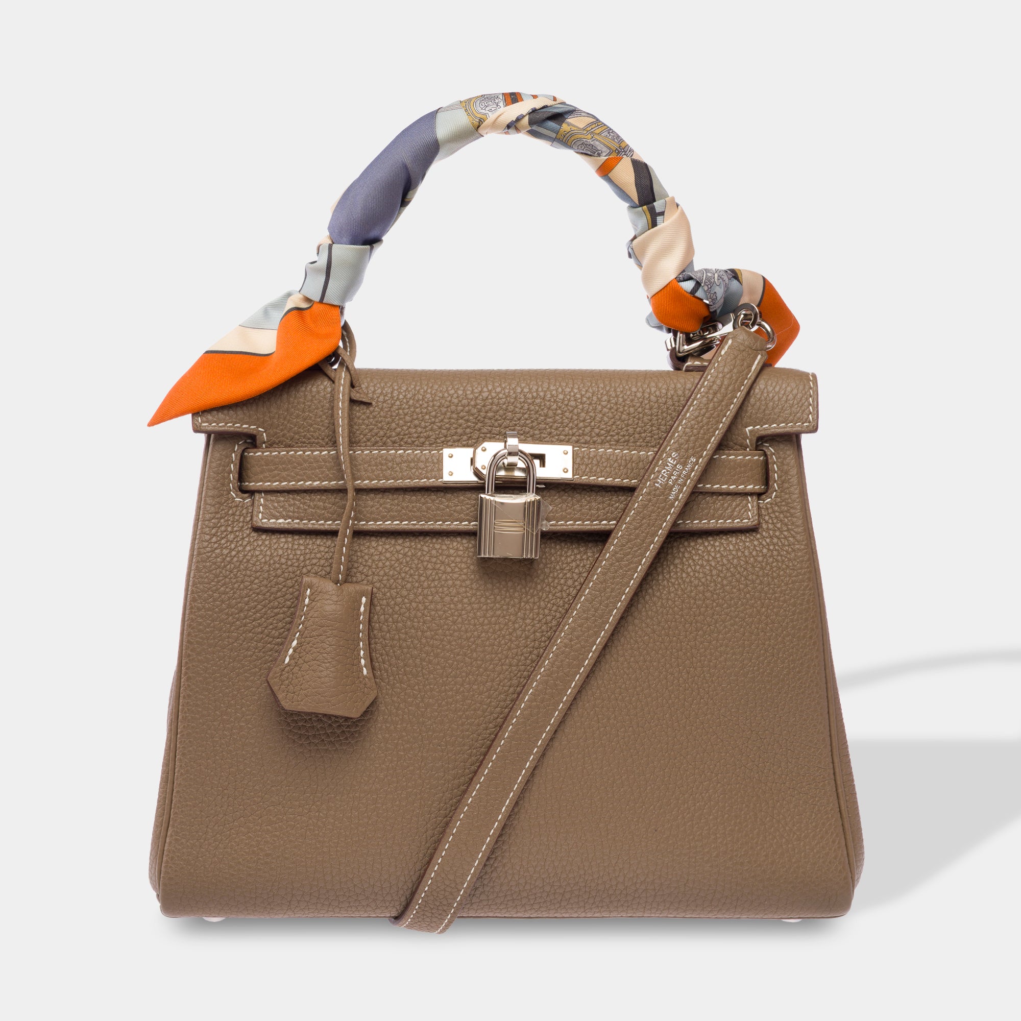 Sac HERMES Kelly 25 en Cuir Étoupe - 103914