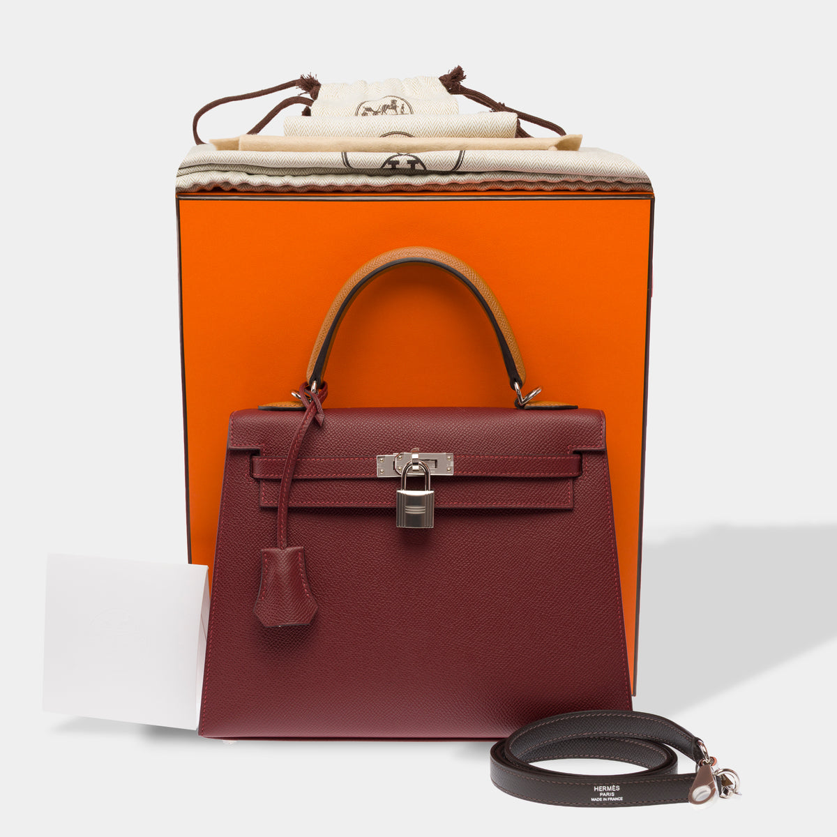 Sac HERMES Kelly 25 en Cuir Rouge - 103897