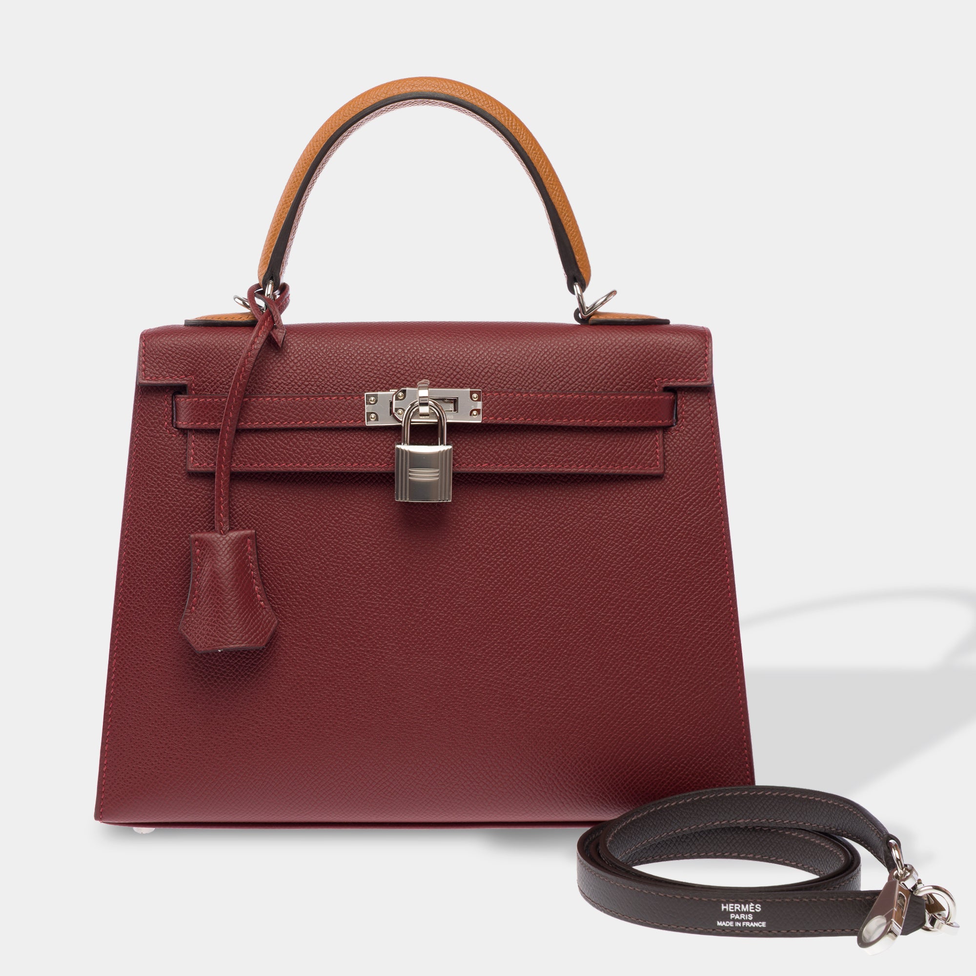 Sac HERMES Kelly 25 en Cuir Rouge - 103897
