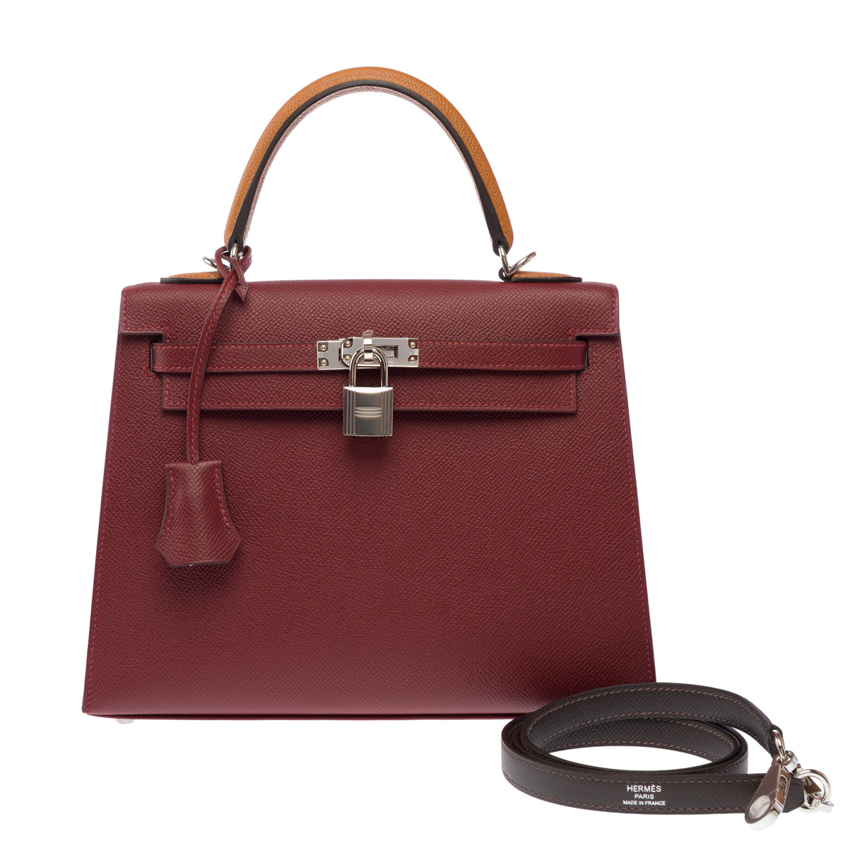 Sac HERMES Kelly 25 en Cuir Rouge - 103897