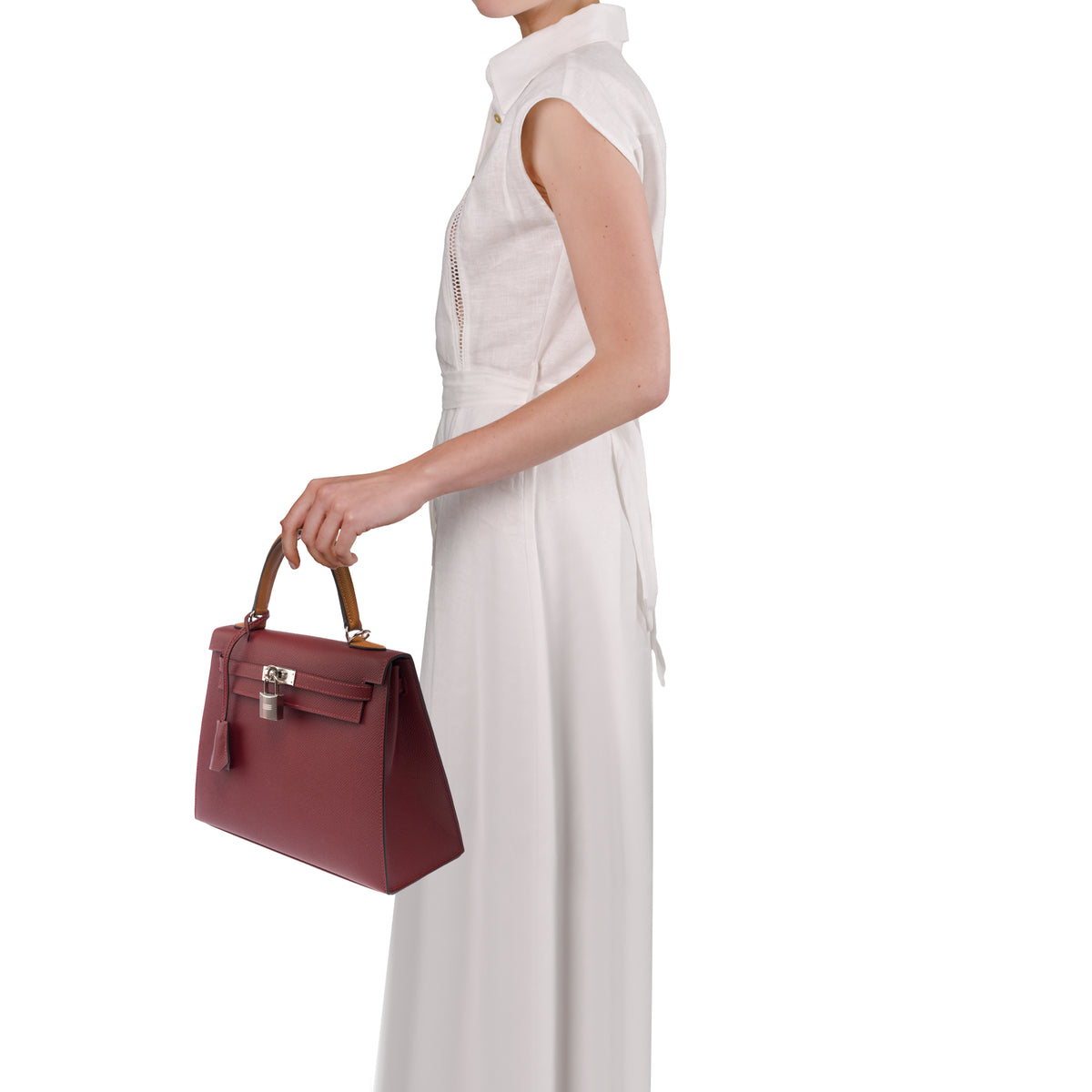 Sac HERMES Kelly 25 en Cuir Rouge - 103897