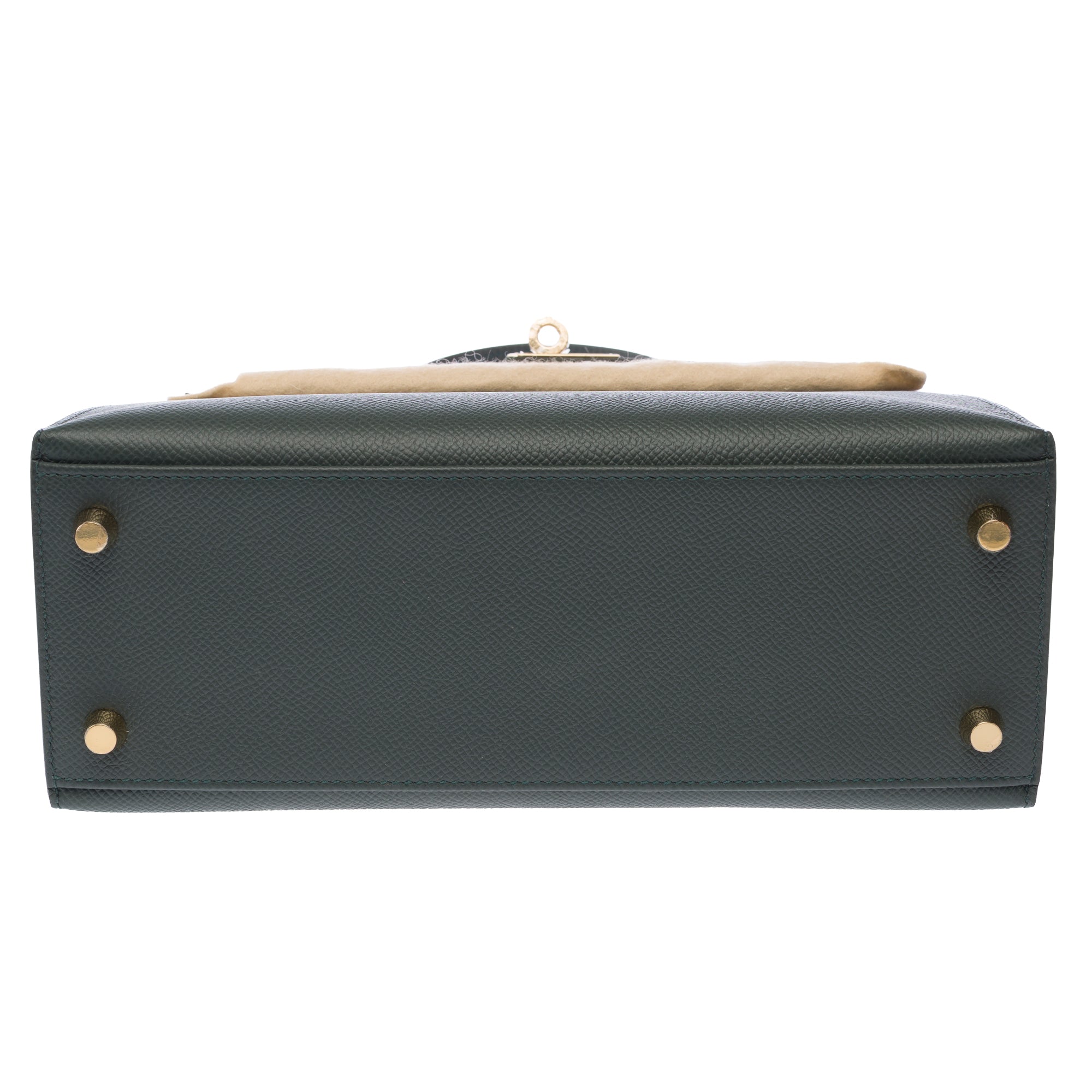 Sac HERMES Kelly 25 en Cuir Vert - 103894
