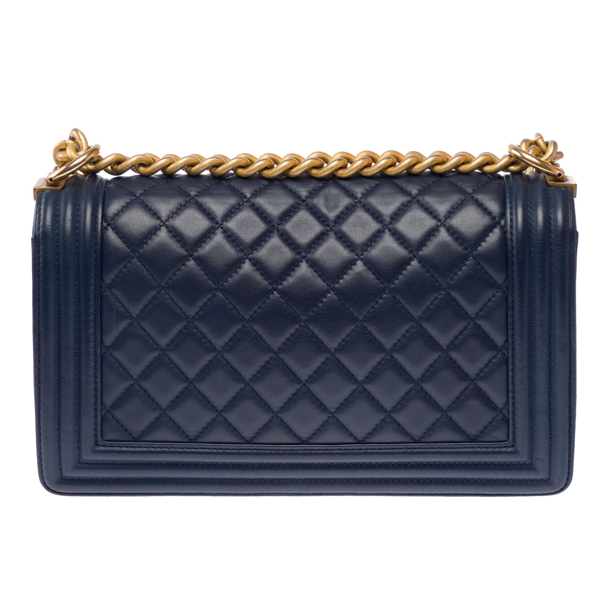 Sac CHANEL Boy en Cuir Bleu Marine - 103911