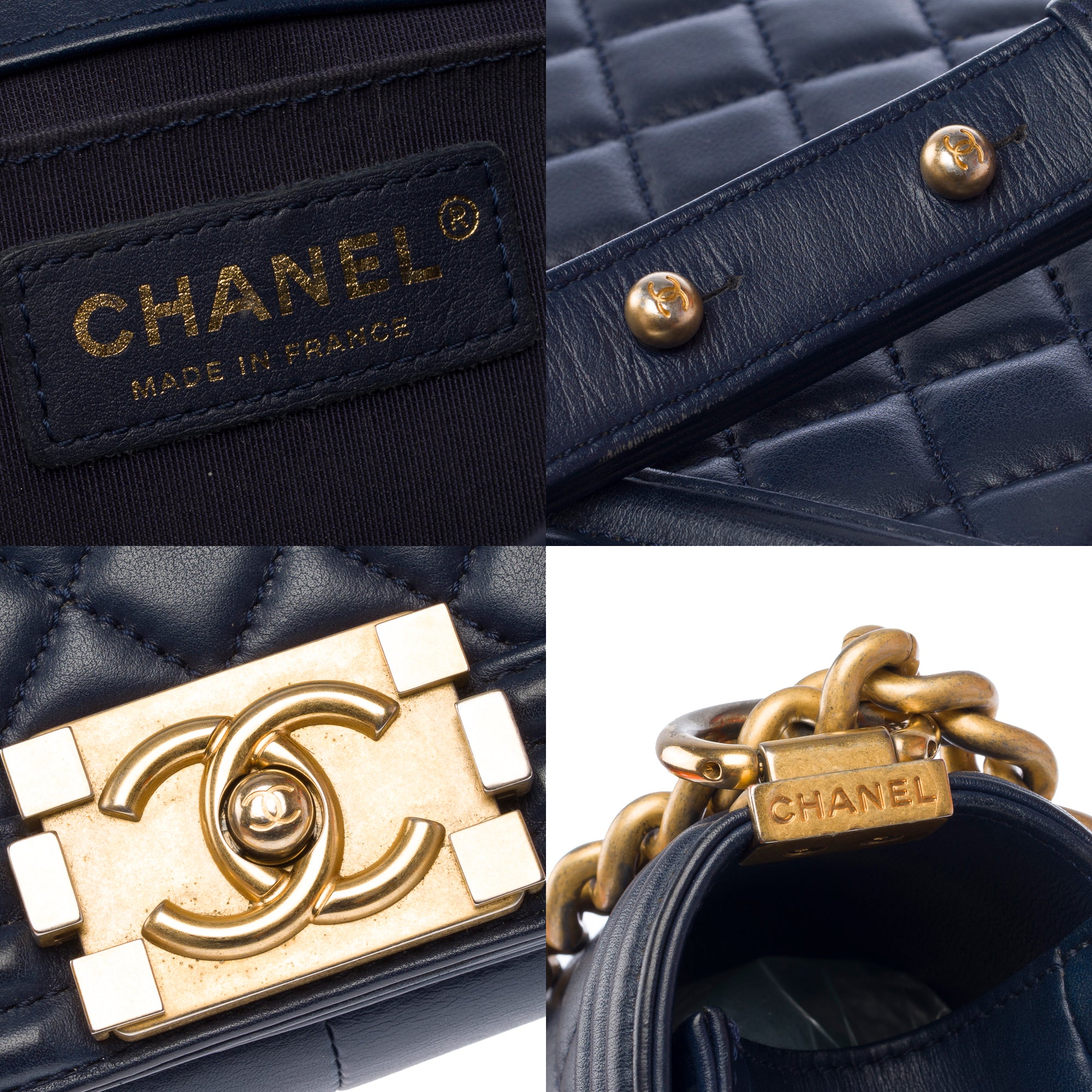 Sac CHANEL Boy en Cuir Bleu Marine - 103911