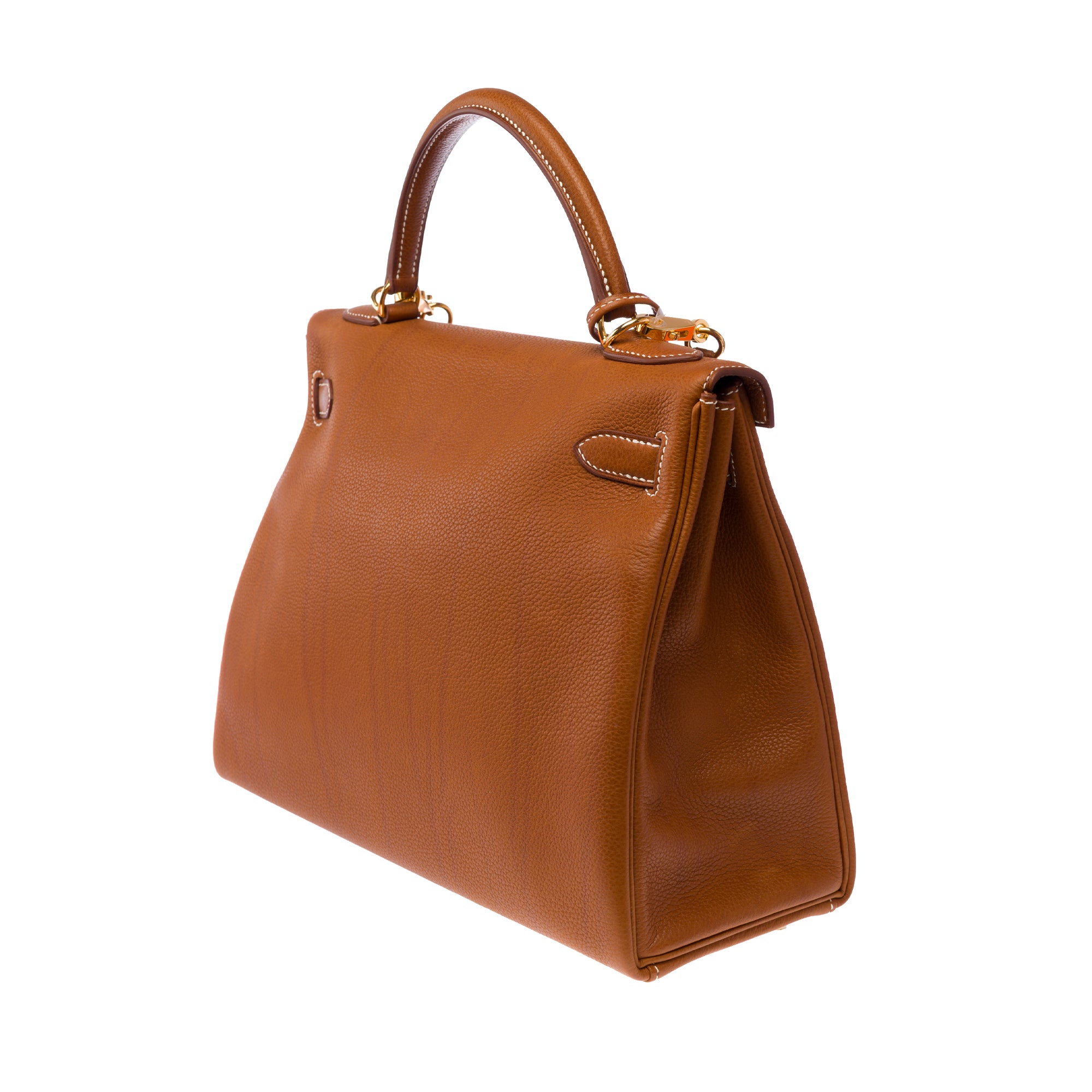 Sac HERMES Kelly 32 en Cuir Doré - 103915