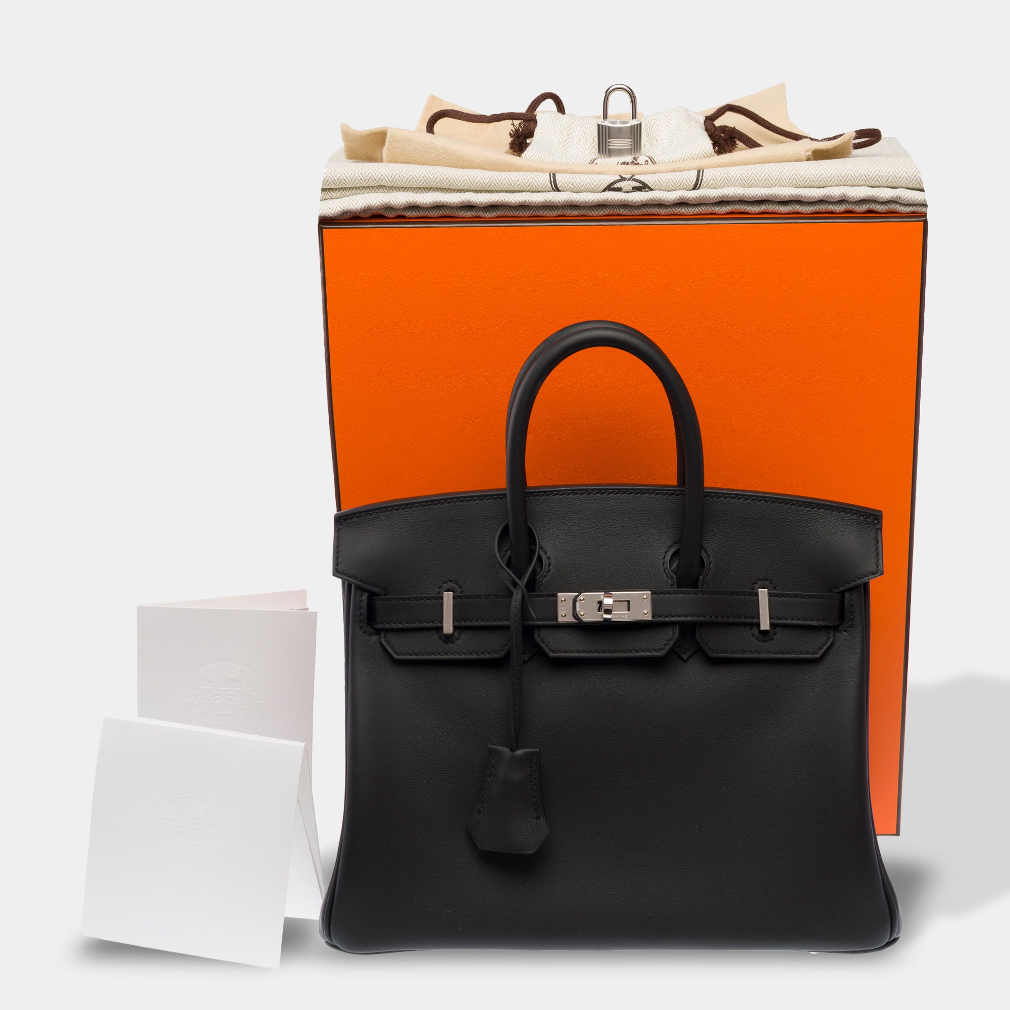Sac HERMES Birkin 25 en Cuir Noir - 103896