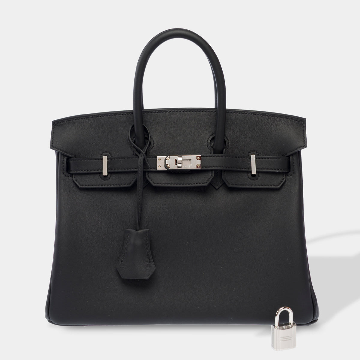 Sac HERMES Birkin 25 en Cuir Noir - 103896