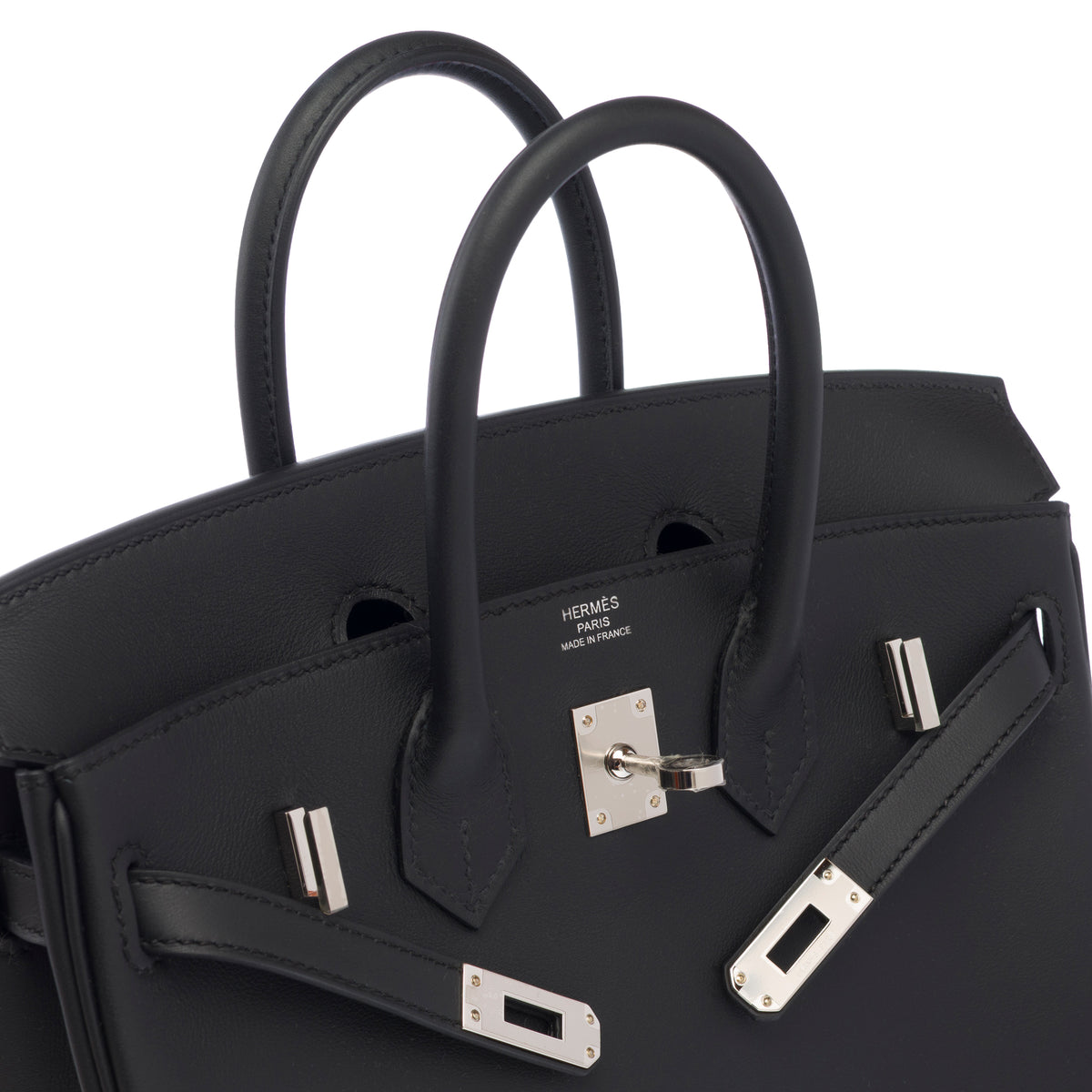 Sac HERMES Birkin 25 en Cuir Noir - 103896
