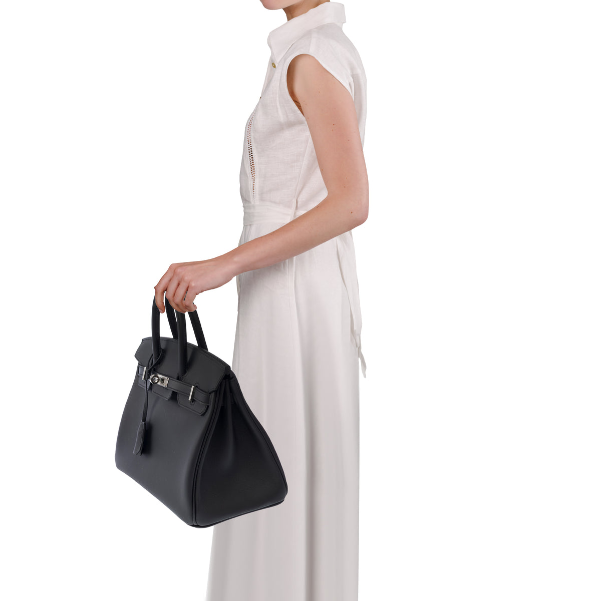 Sac HERMES Birkin 25 en Cuir Noir - 103896