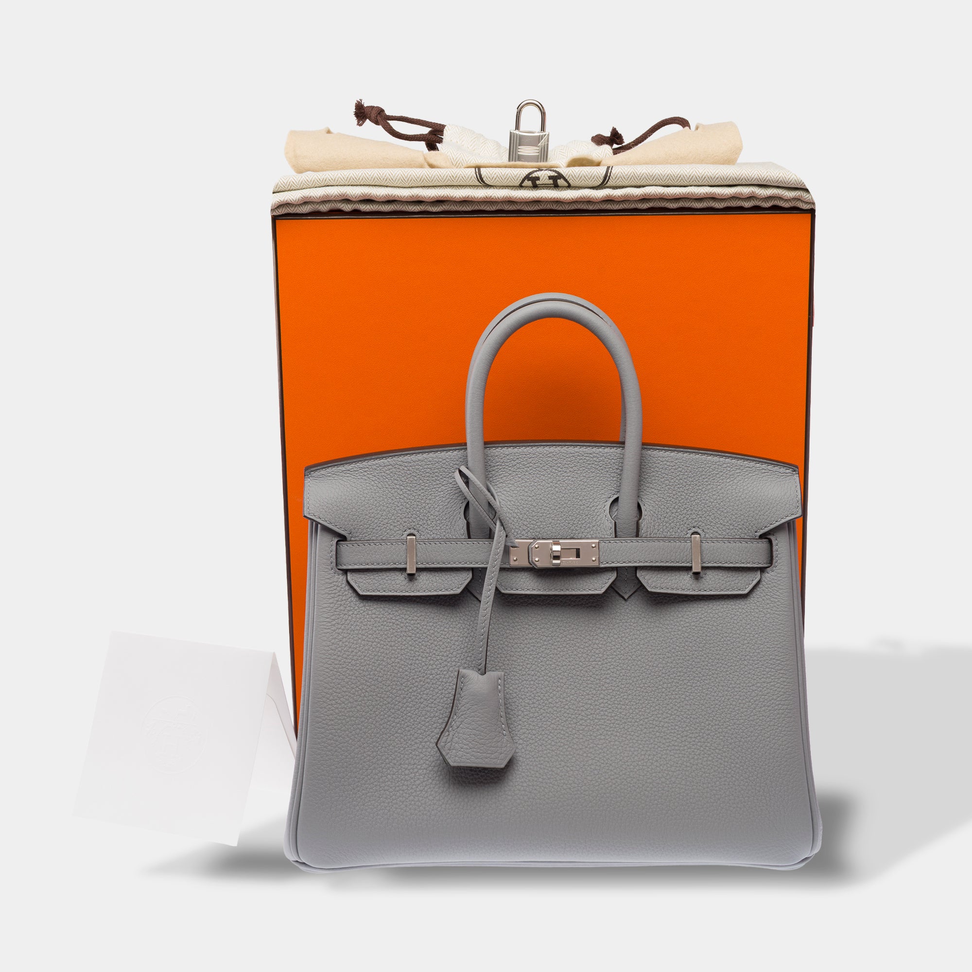 Sac HERMES Birkin 25 en Cuir Gris - 103898