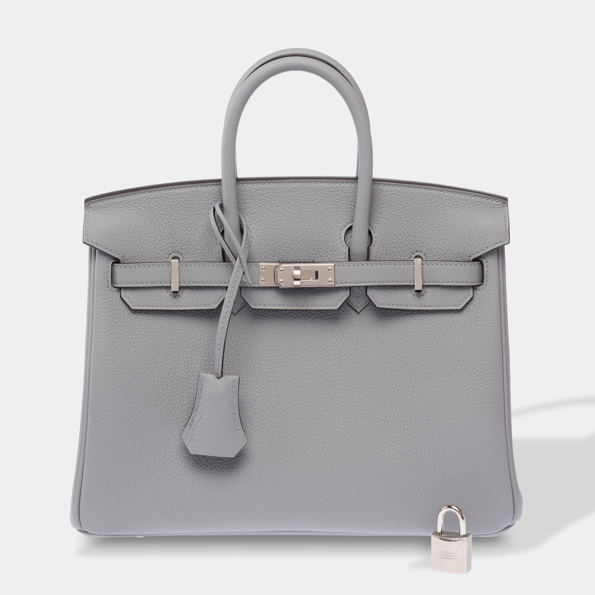 Sac HERMES Birkin 25 en Cuir Gris - 103898
