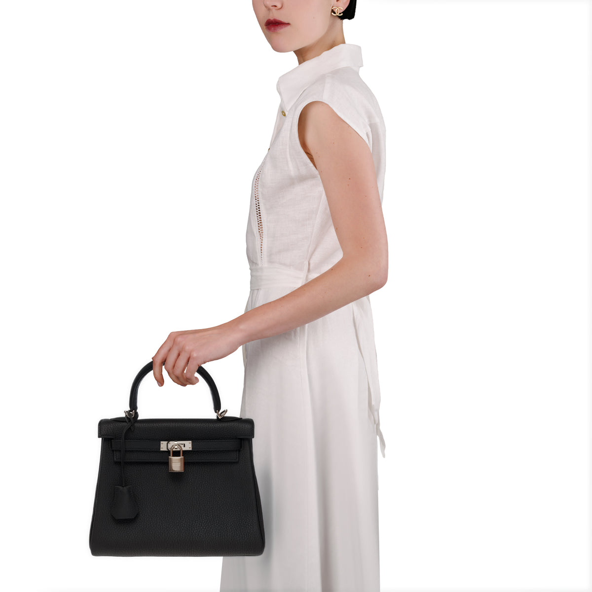 Sac HERMES Kelly 25 en Cuir Noir - 103924