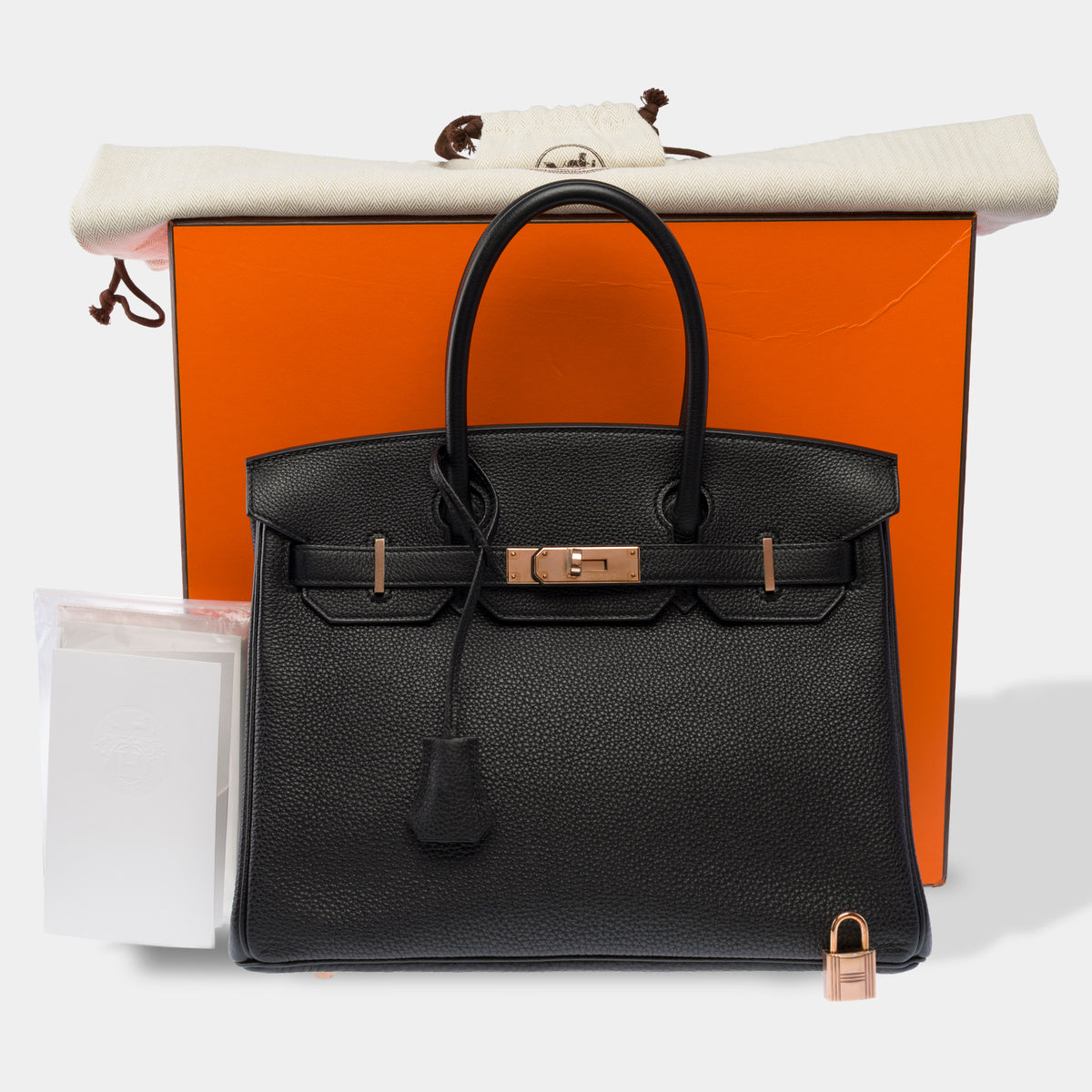 HERMES Birkin 30 Bag in Black Leather - 103923