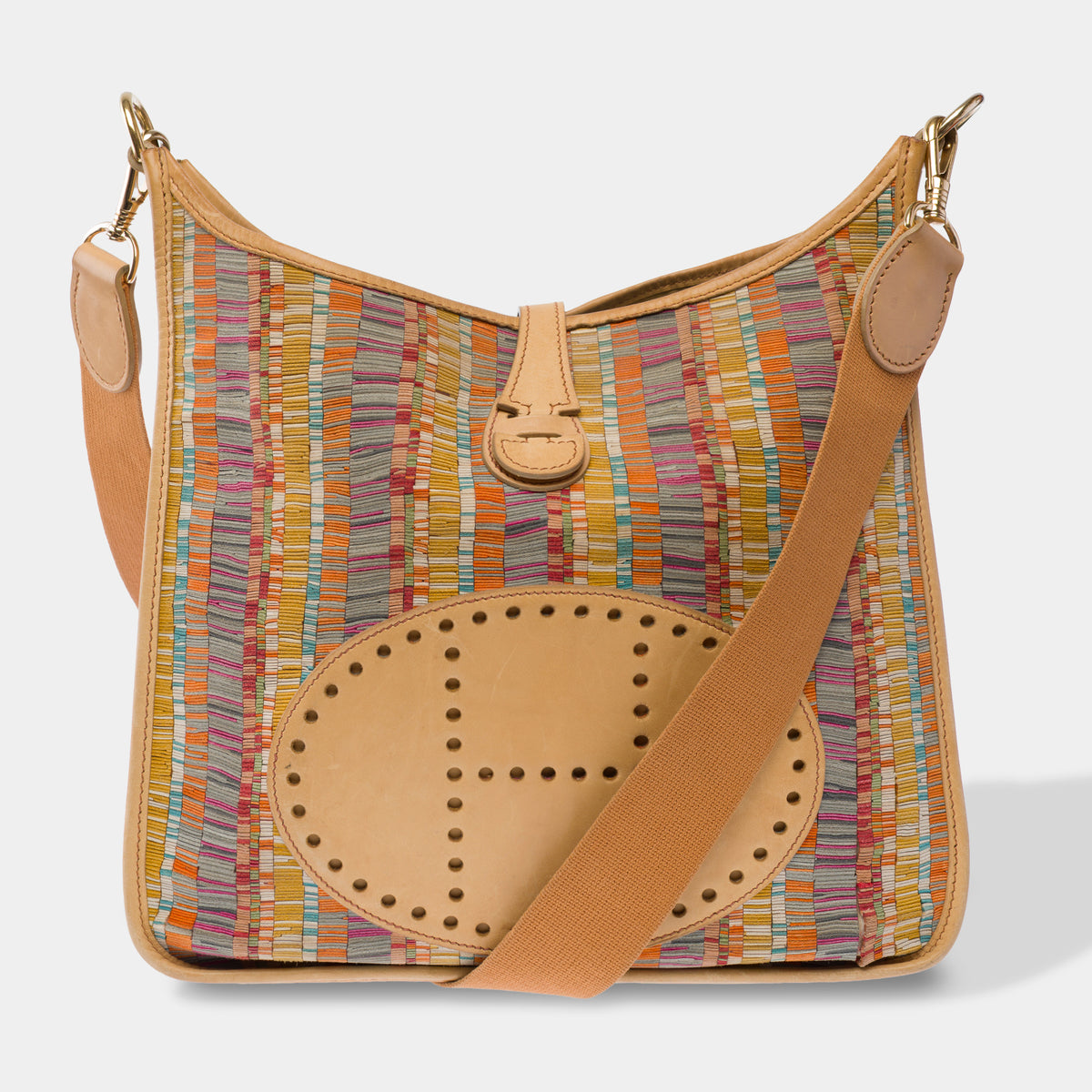Sac HERMES Evelyne en Toile Beige - 103925