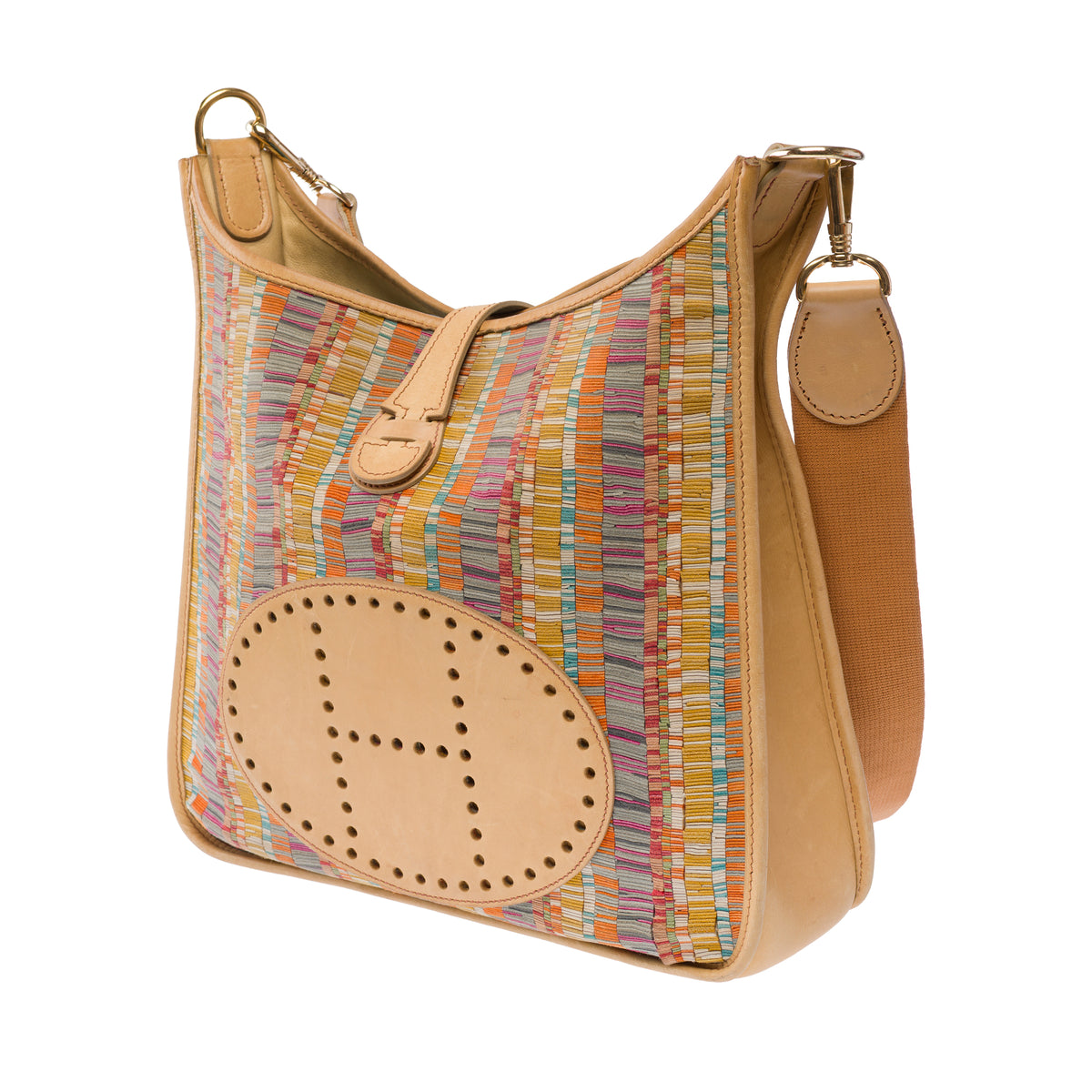 Sac HERMES Evelyne en Toile Beige - 103925