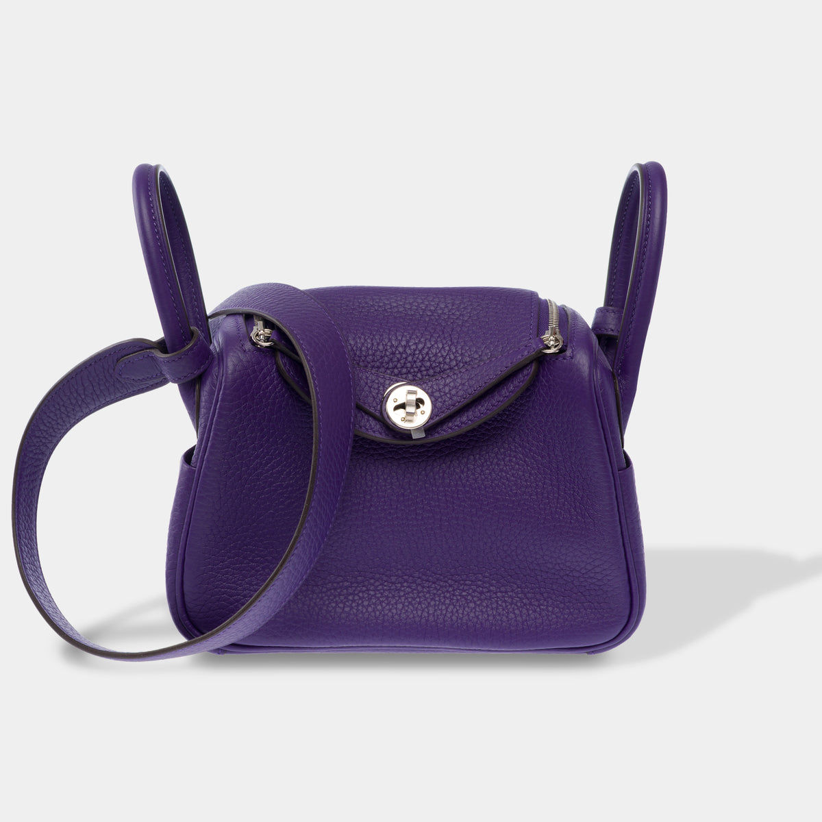 Sac HERMES Lindy en Cuir Violet - 103922