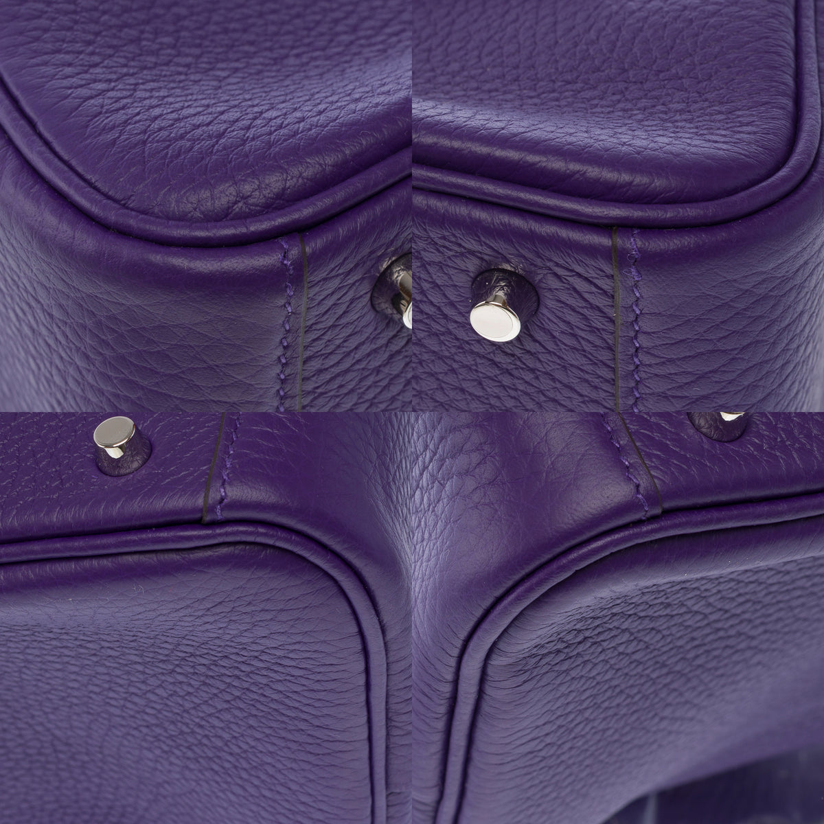 Sac HERMES Lindy en Cuir Violet - 103922