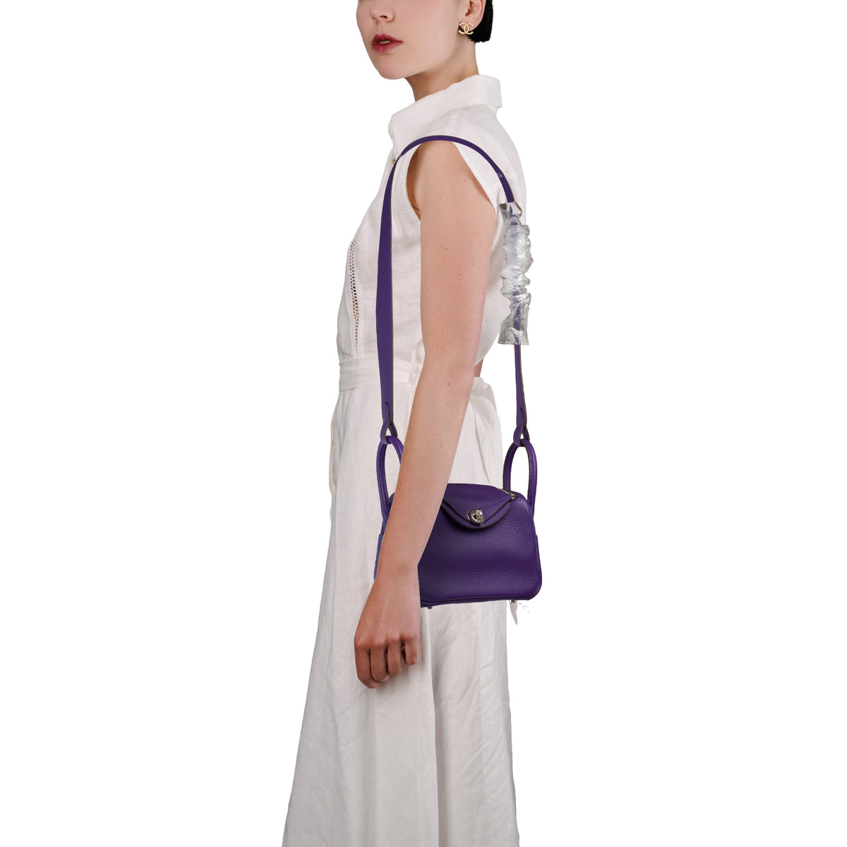 Sac HERMES Lindy en Cuir Violet - 103922