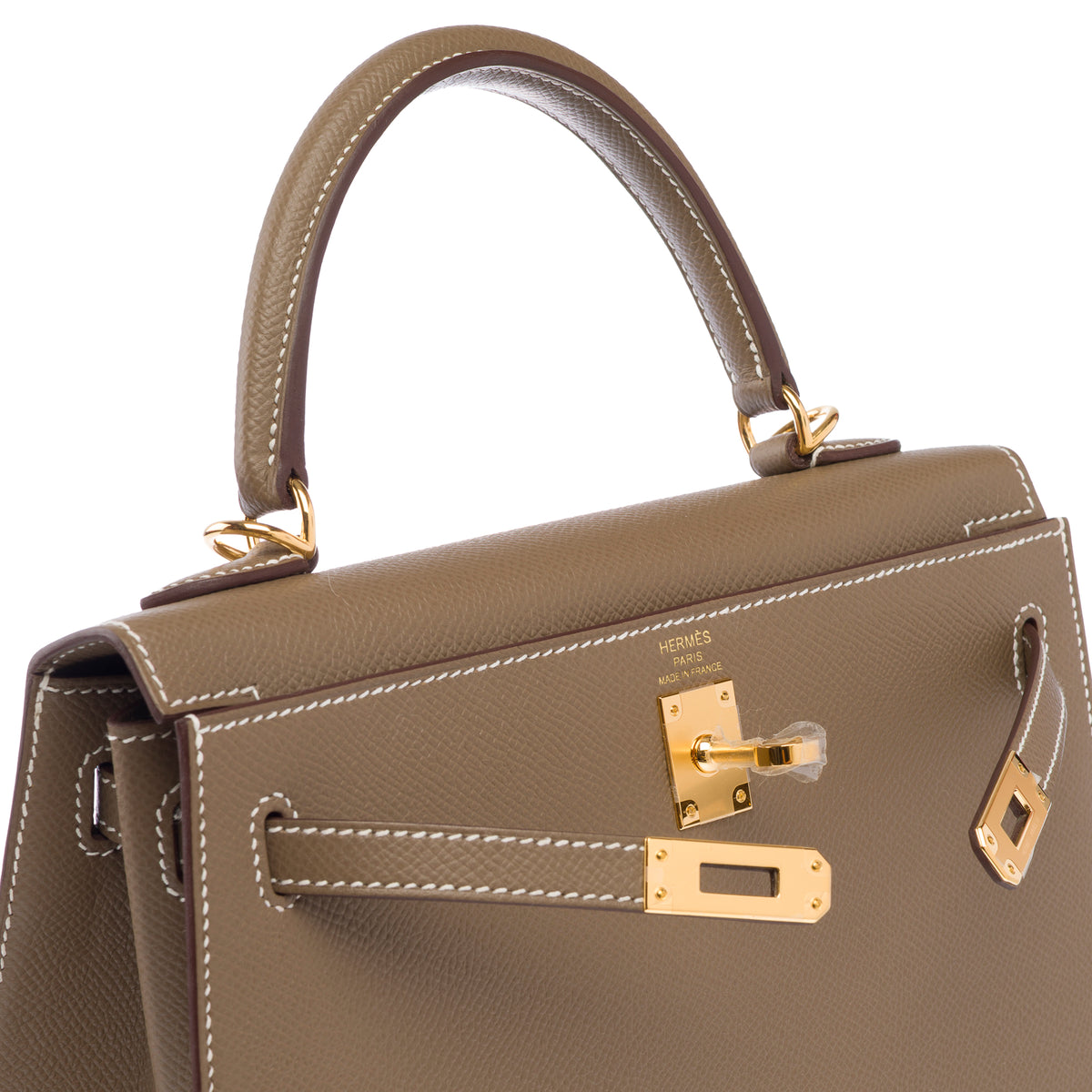Sac HERMES Kelly 25 en Cuir Étoupe - 103939