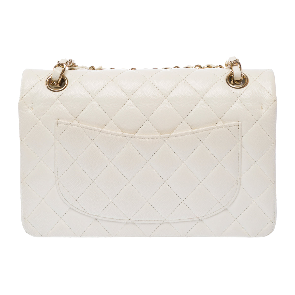 Sac CHANEL Timeless/Classique en Cuir Blanc - 103935