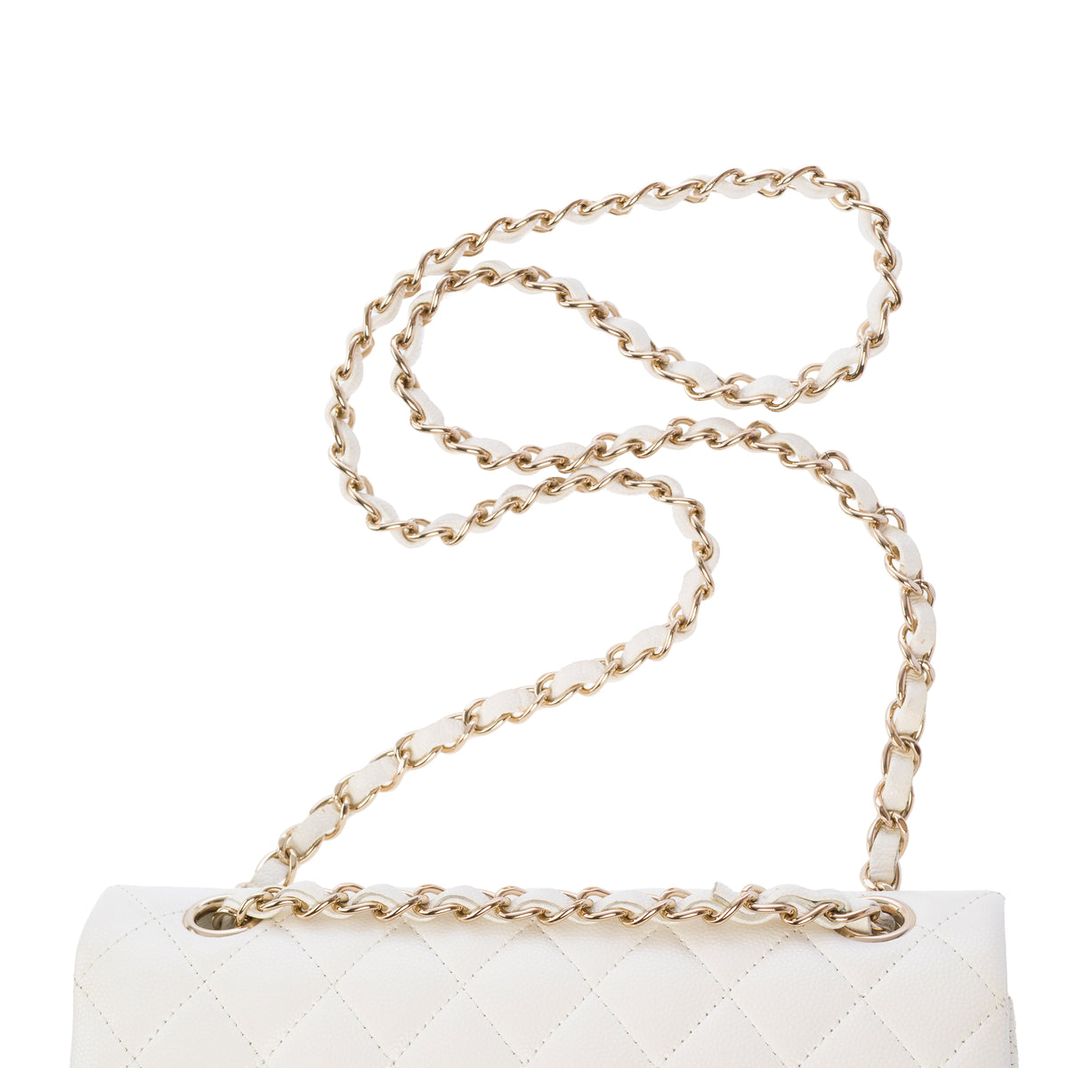 Sac CHANEL Timeless/Classique en Cuir Blanc - 103935