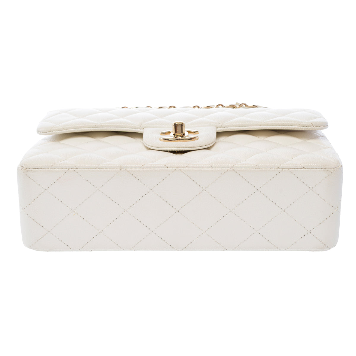 Sac CHANEL Timeless/Classique en Cuir Blanc - 103935