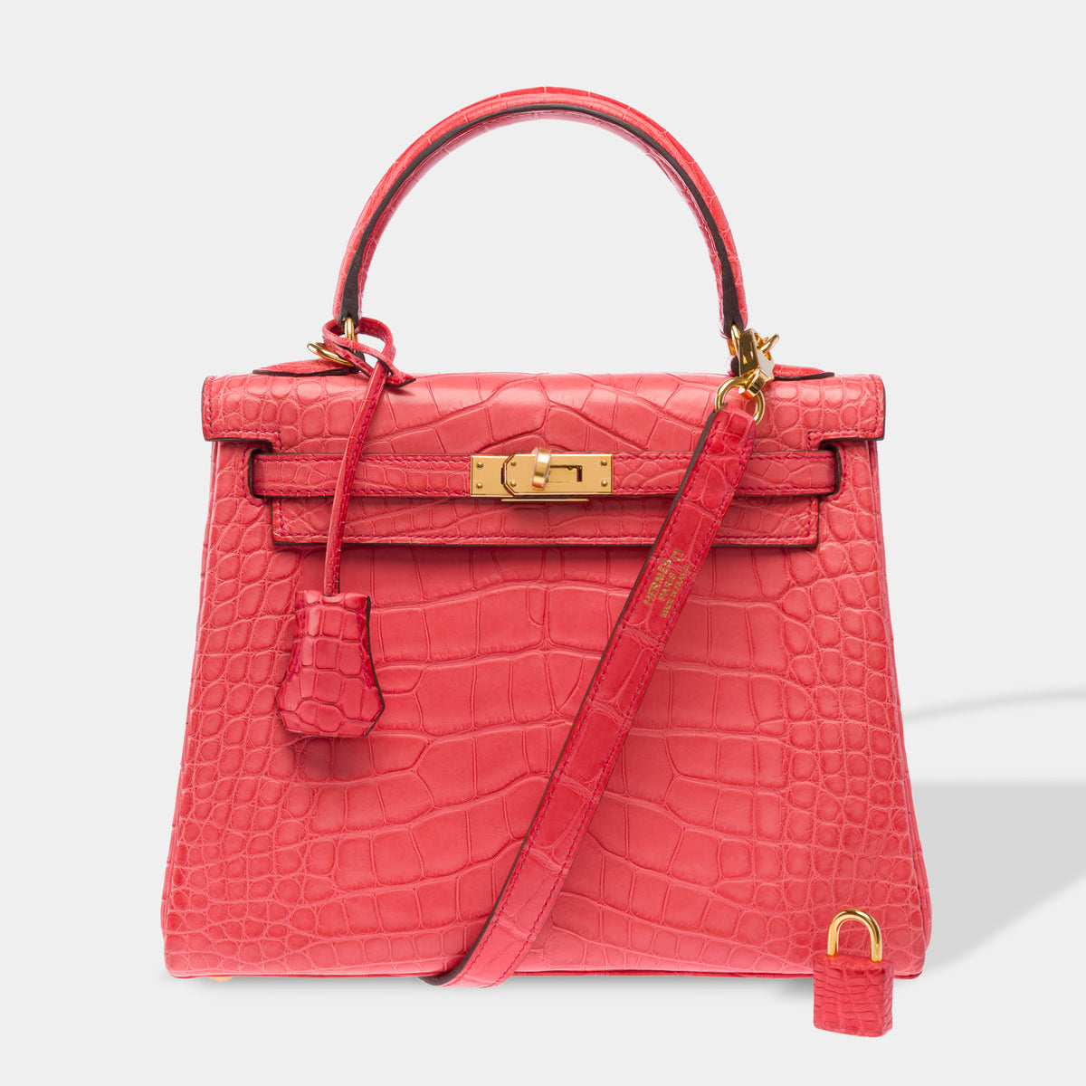 Sac HERMES Kelly 25 en Cuirs exotiques Rose - 103973