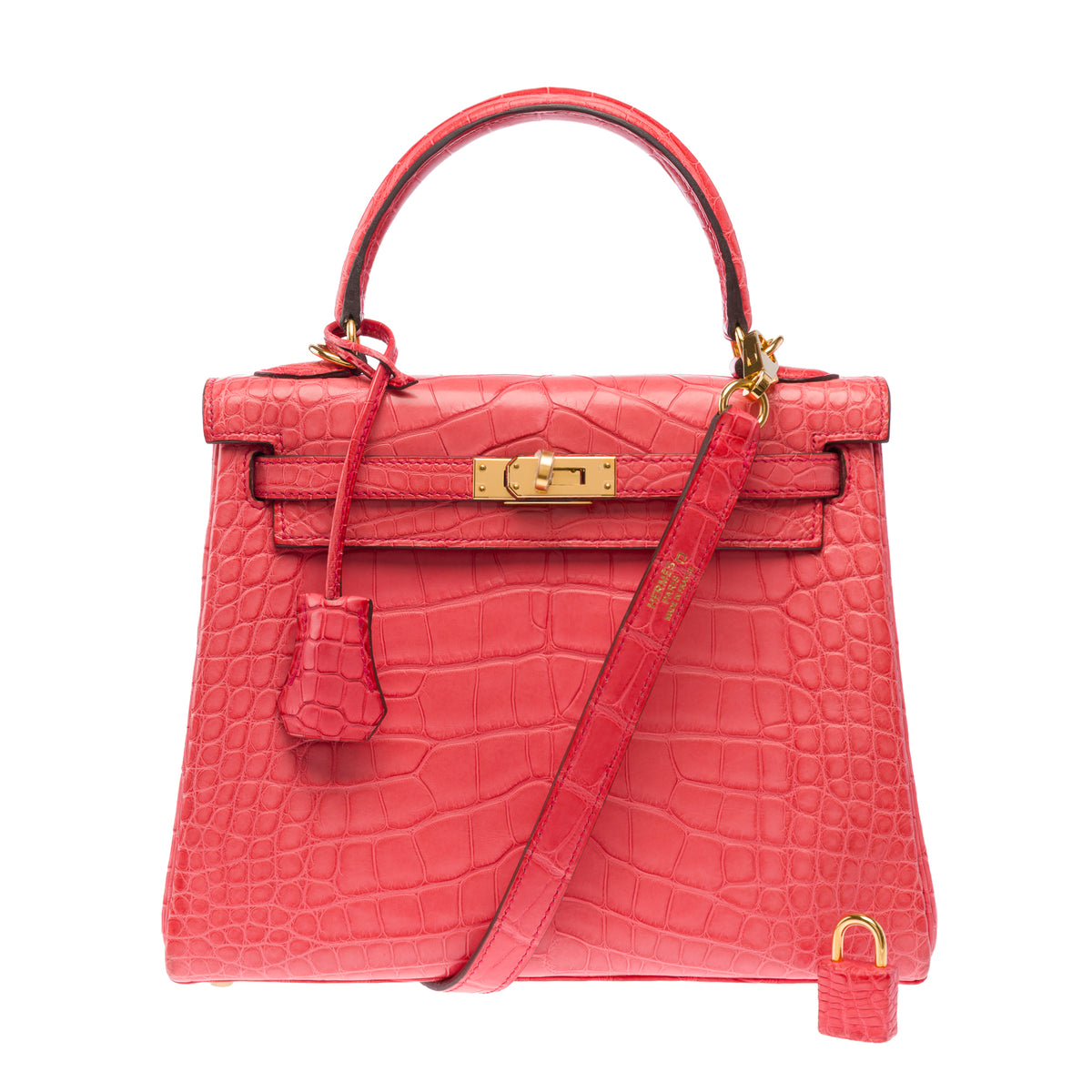 Sac HERMES Kelly 25 en Cuirs exotiques Rose - 103973