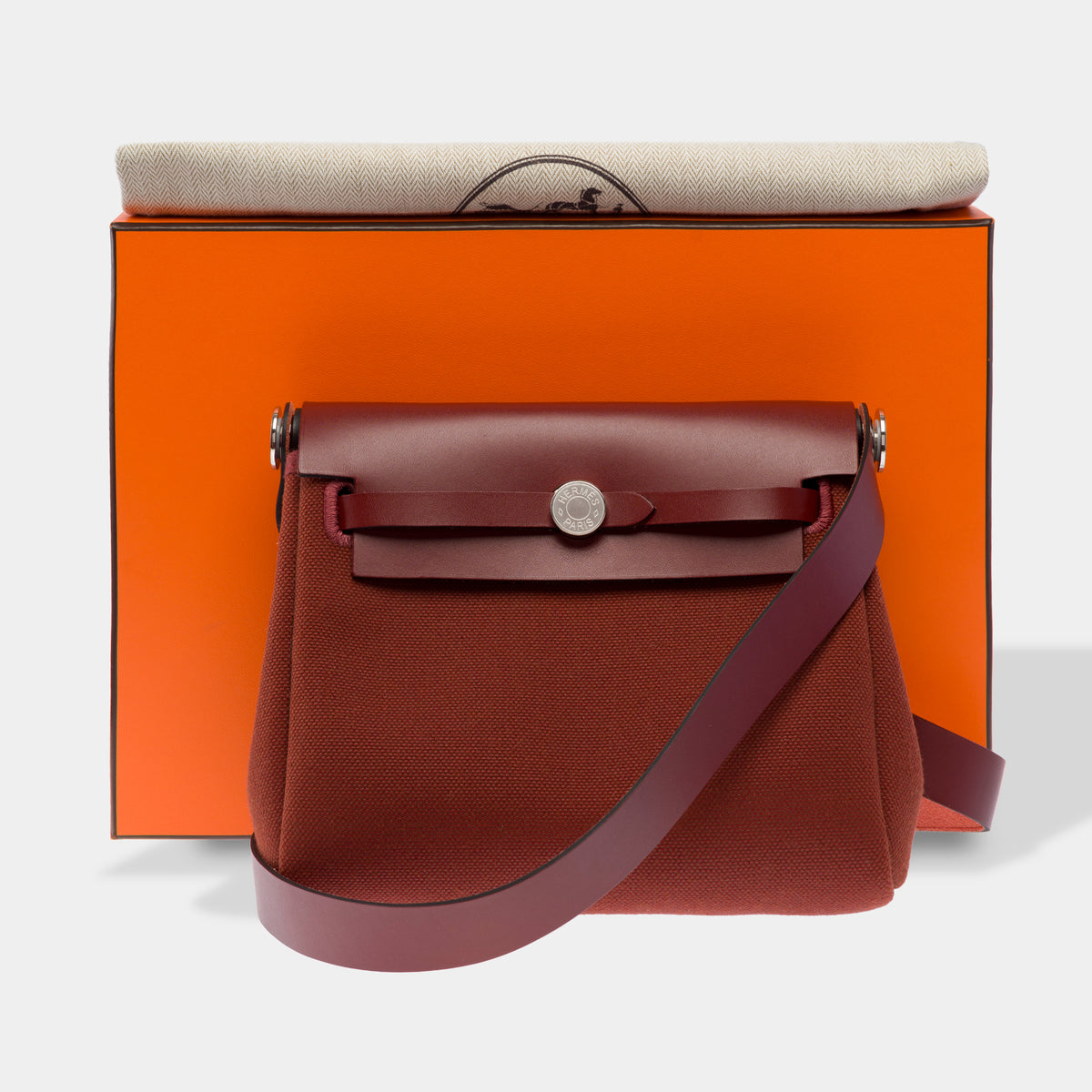 Sac HERMES Herbag en Toile Rouge - 103958