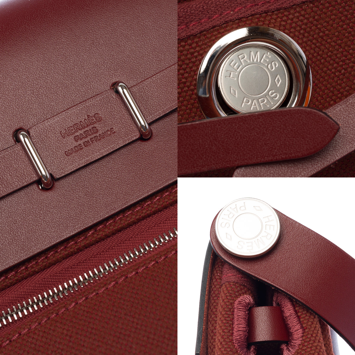 Sac HERMES Herbag en Toile Rouge - 103958