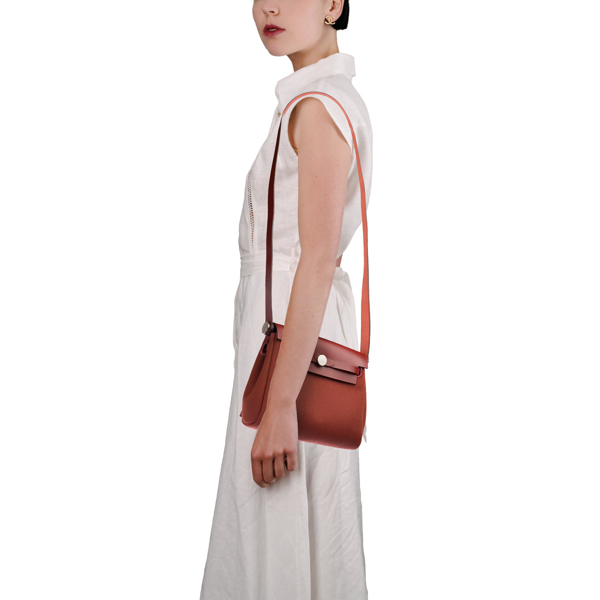 Sac HERMES Herbag en Toile Rouge - 103958