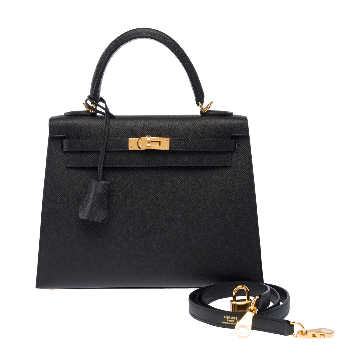 Sac HERMES Kelly 25 en Cuir Noir - 103969