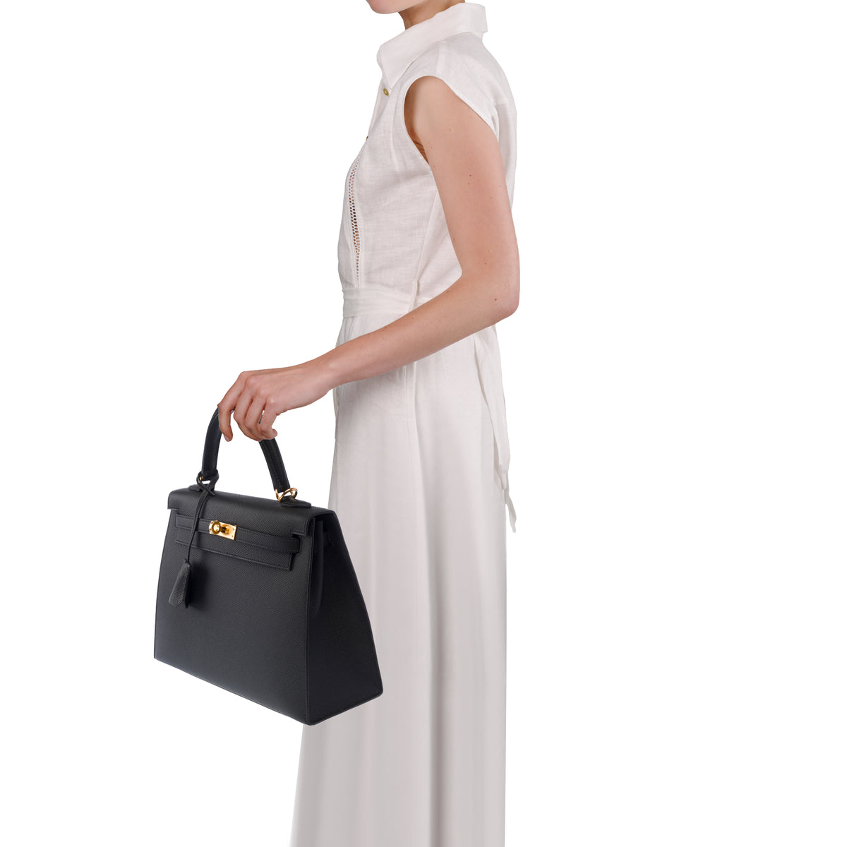 Sac HERMES Kelly 25 en Cuir Noir - 103969