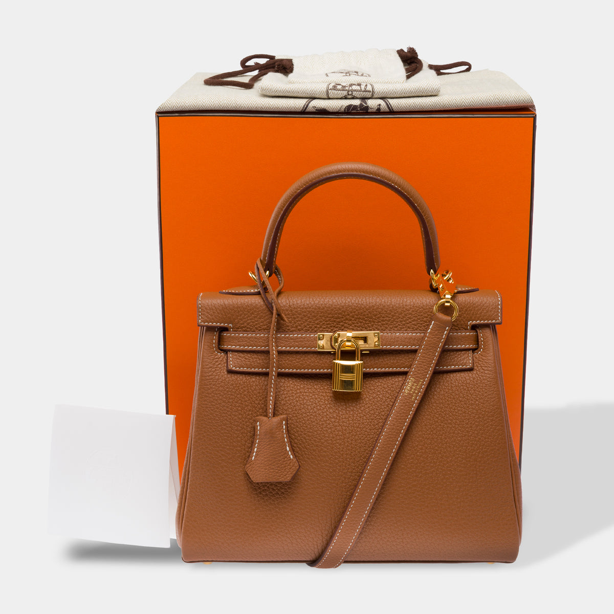 Sac HERMES Kelly 25 en Cuir Doré - 103942