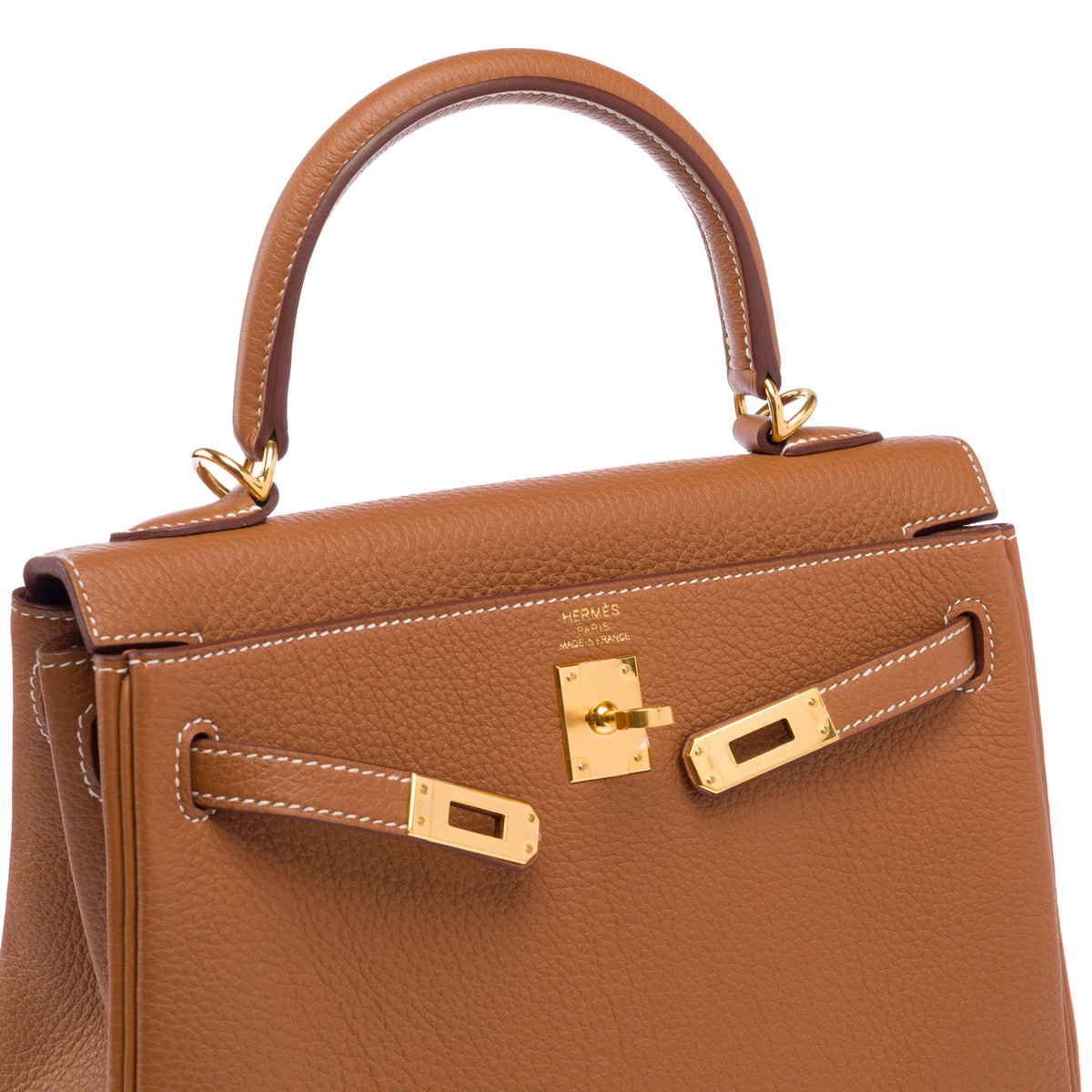Sac HERMES Kelly 25 en Cuir Doré - 103942