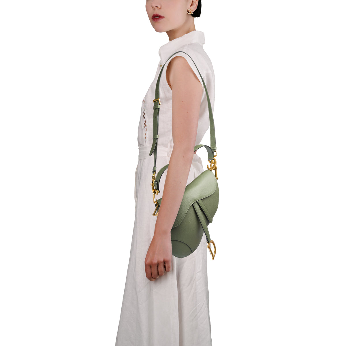Sac DIOR Saddle en Cuir Vert - 103952