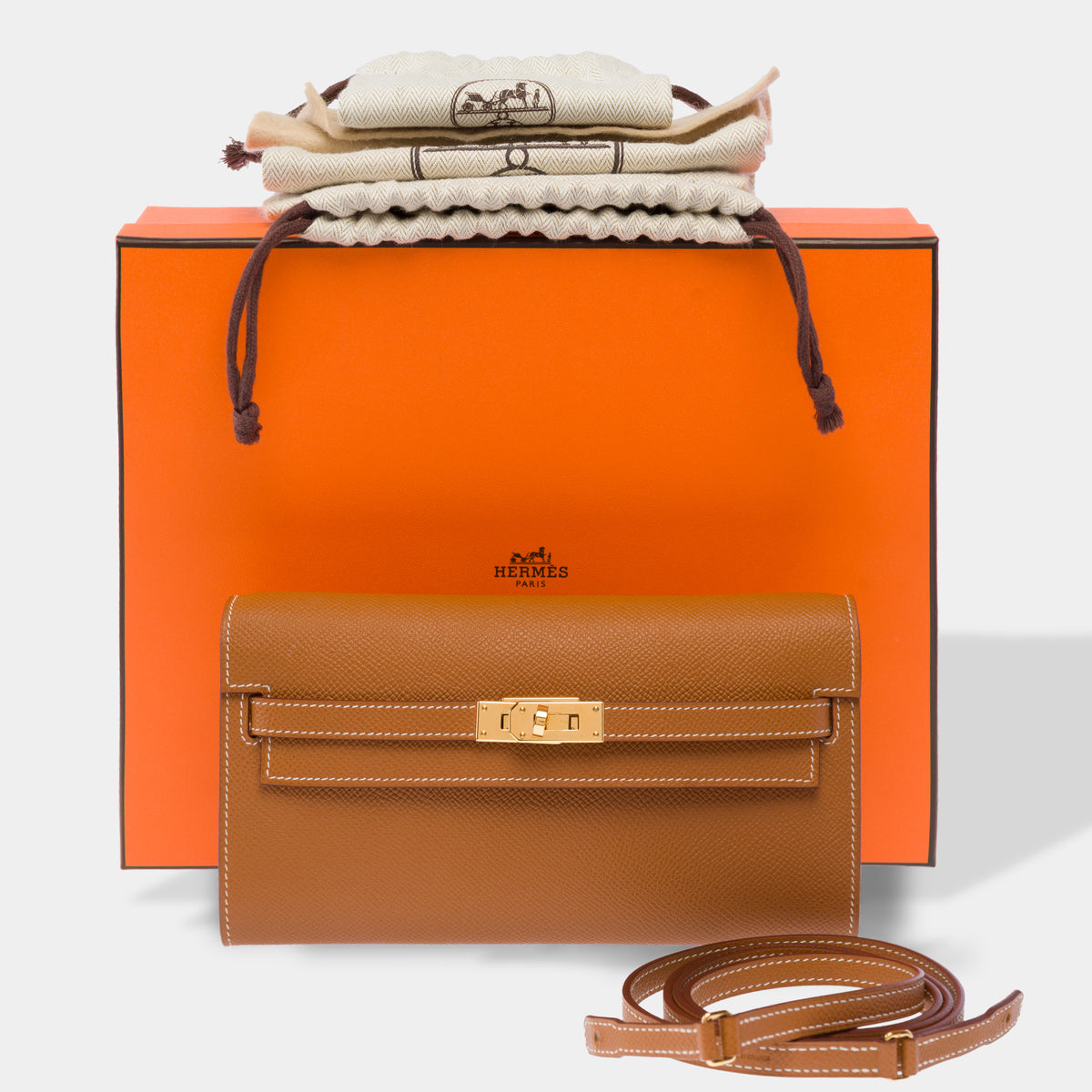 Sac HERMES Kelly to go en Cuir Doré - 103955