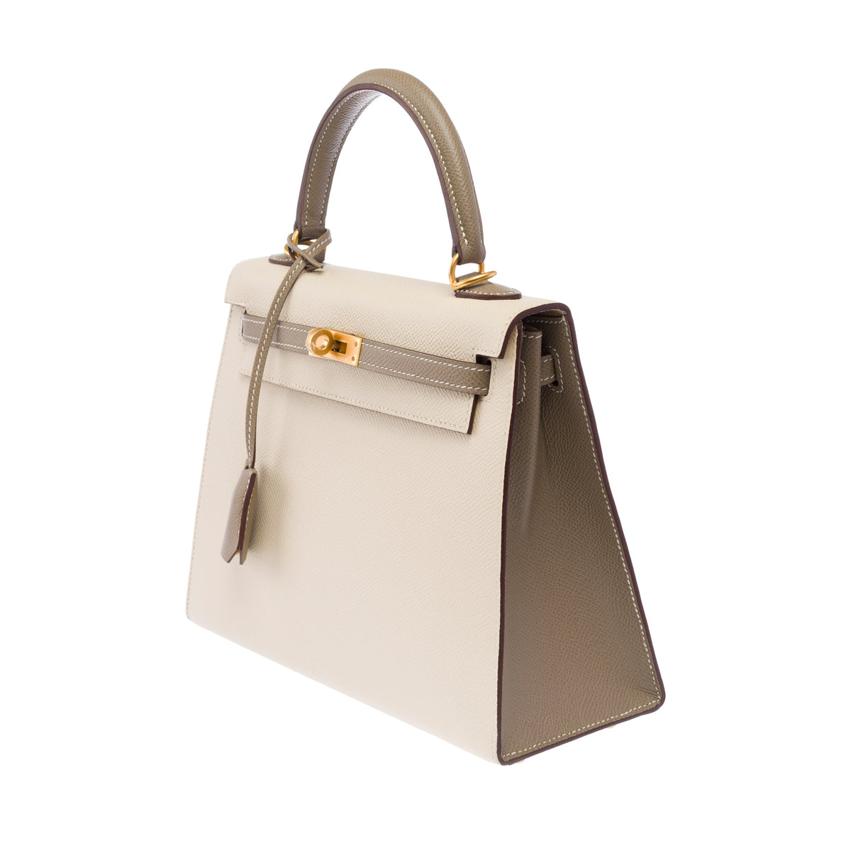 Sac HERMES Kelly 25 en Cuir Blanc - 103938