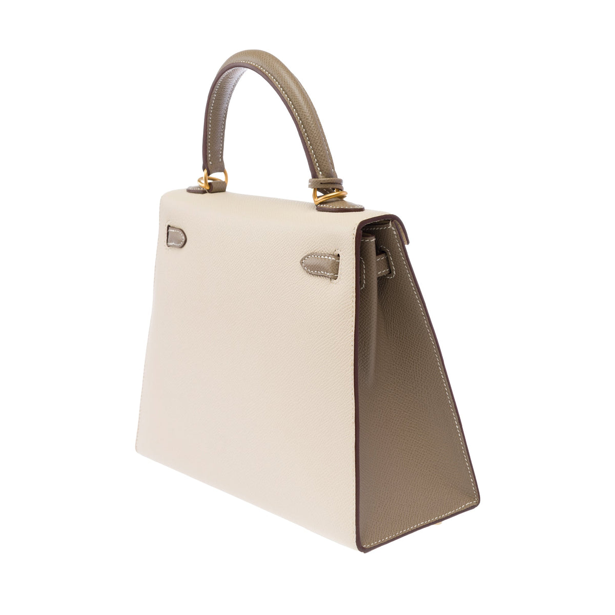 Sac HERMES Kelly 25 en Cuir Blanc - 103938