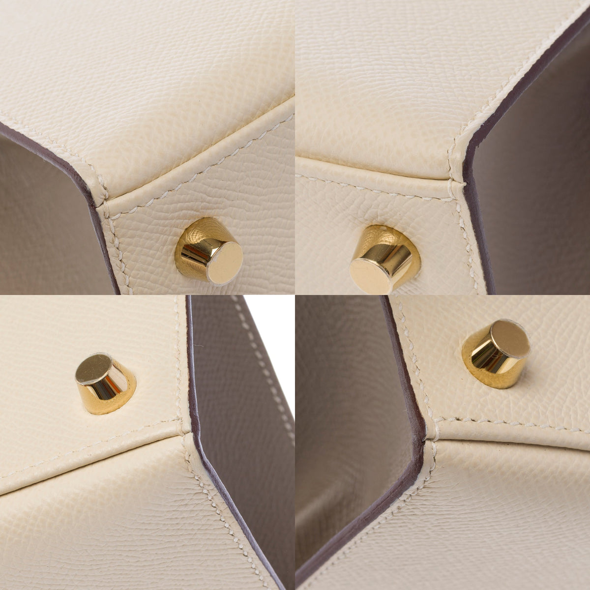 Sac HERMES Kelly 25 en Cuir Blanc - 103938