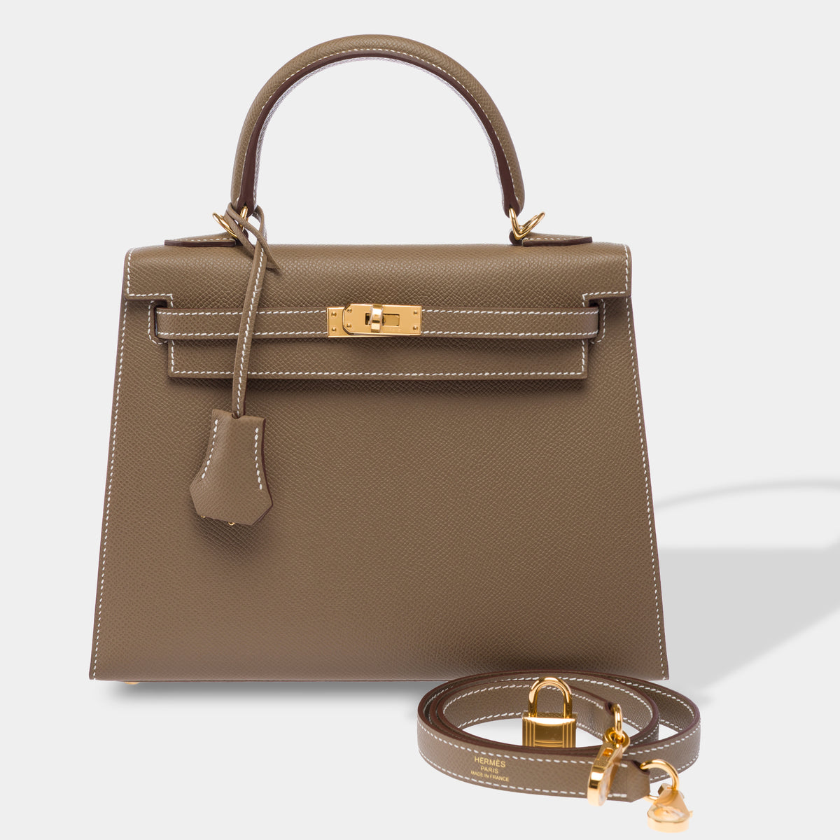 Sac HERMES Kelly 25 en Cuir Étoupe - 103951