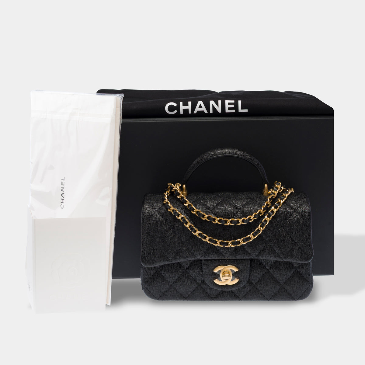 Sac CHANEL Coco Handle en Cuir Noir - 103941