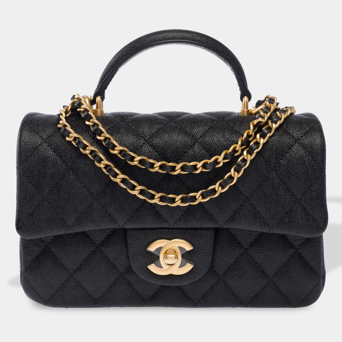 Sac CHANEL Coco Handle en Cuir Noir - 103941