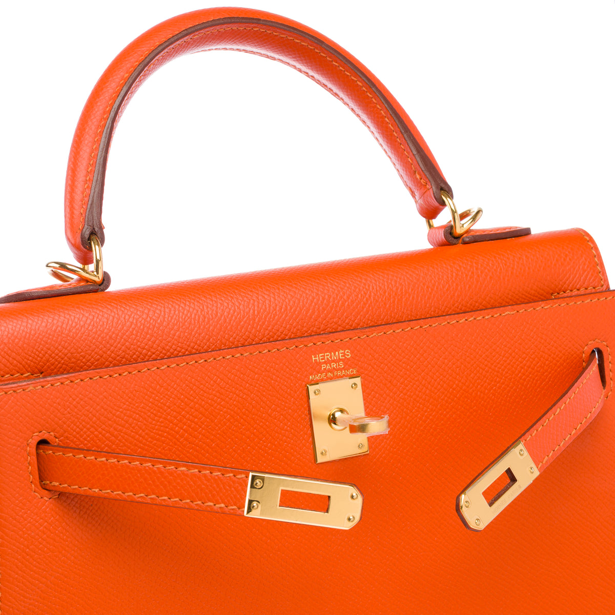 Sac HERMES Kelly 25 en Cuir Orange - 103948