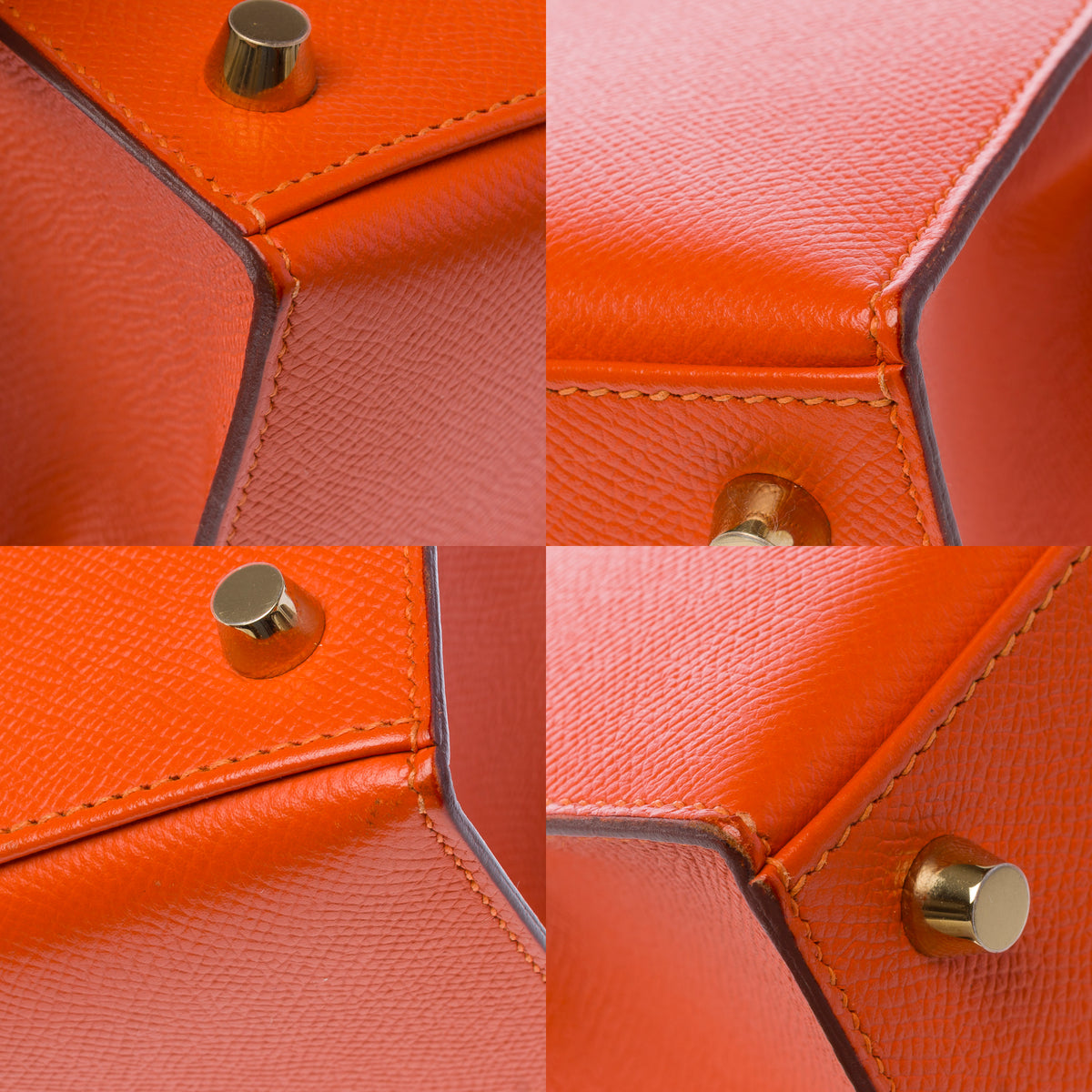 Sac HERMES Kelly 25 en Cuir Orange - 103948