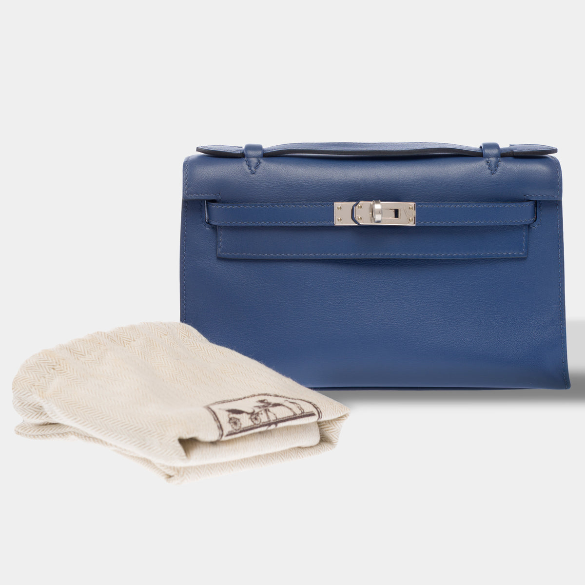 Sac HERMES Kelly Mini en Cuir Bleu - 103945