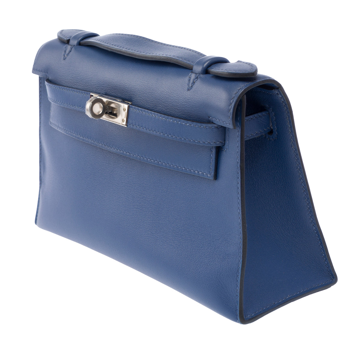 Sac HERMES Kelly Mini en Cuir Bleu - 103945